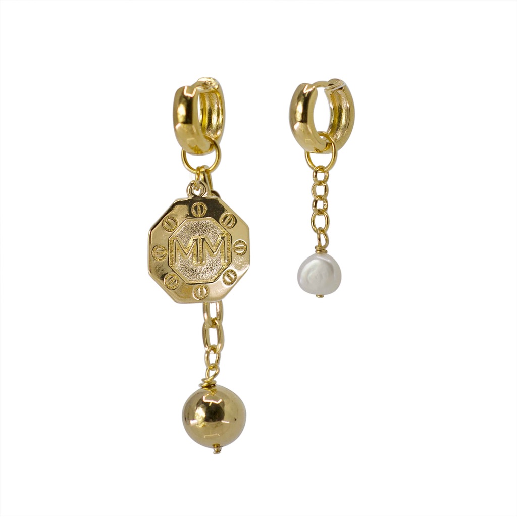New In Box Mayamar Assymetrical Chain Charm Earrings 30$
